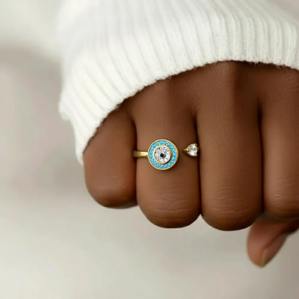 Bague porte-bonheur ajustable | Symbole d’amour et de protection