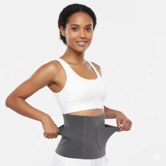 Ceinture chauffante 3D à poches kangourou | Chaleur douce, taille affinée, confort total